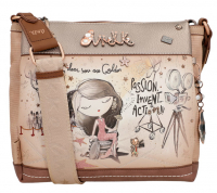 Anekke 'Hollywood' Umhängetasche mit Schlüssel-Anhänger multicolor rosa braun
