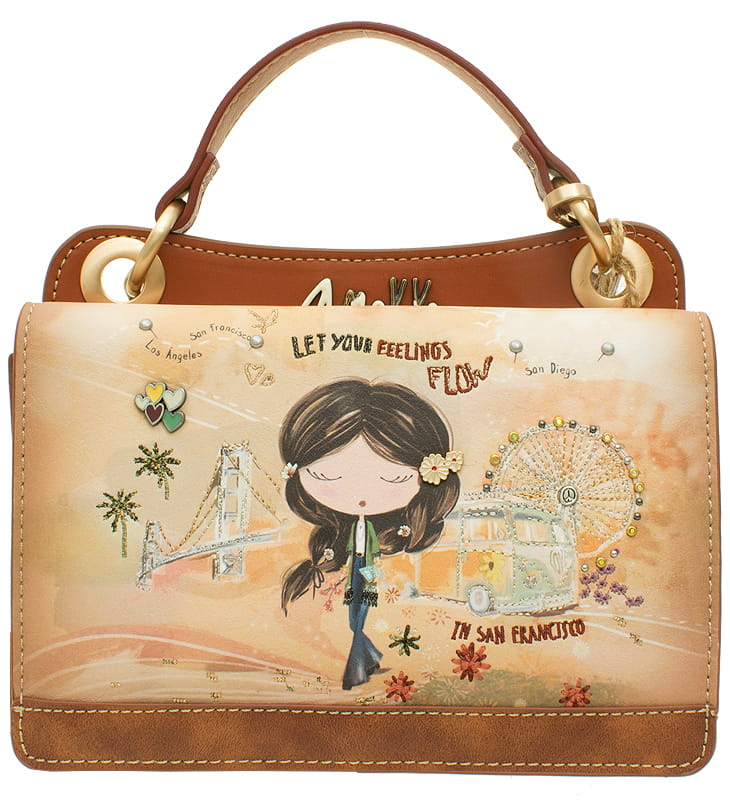 Anekke 'Peace & Love' Damen Handtasche klein multicolor beige braun
