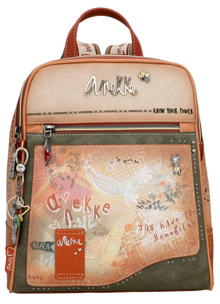 Anekke 'Peace & Love' Mochila Rucksack Synthetic braun