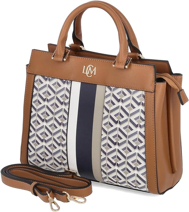 L.Credi 'Melina' Grifftasche mit Umhängeriemen beige multi