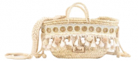 Simosastre 'Bali' Umhängetasche handgearbeitet aus Palmenblättern beige