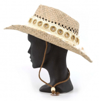 Simosastre 'Bali' Sombrero handgearbeitet aus Palmenblättern beige