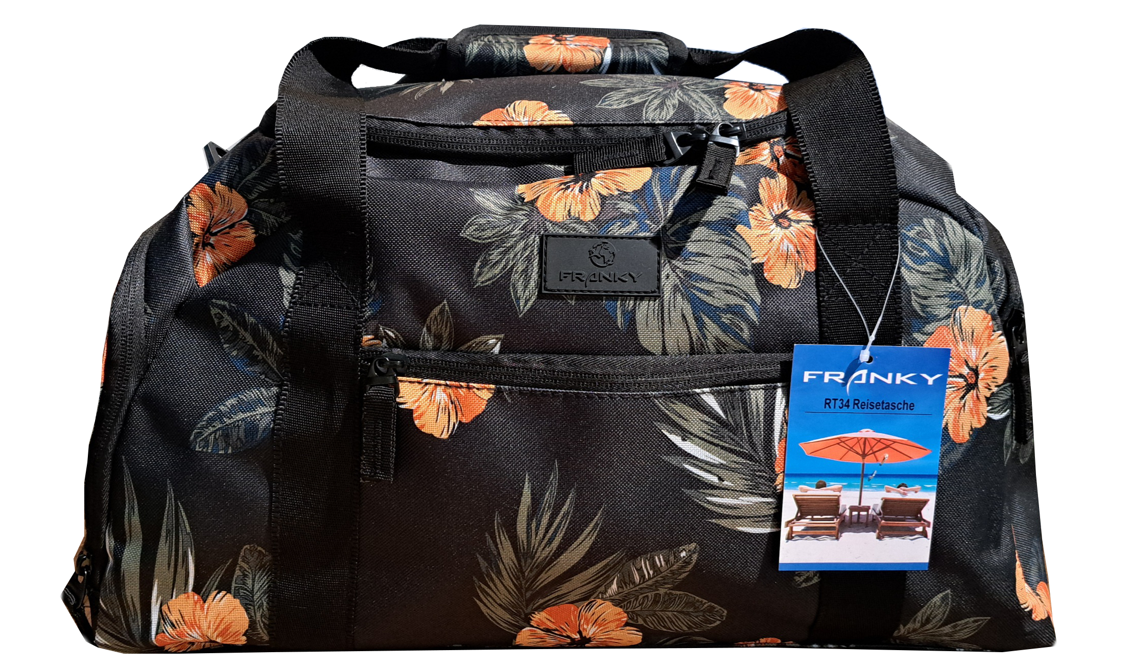 Franky Reisetasche L mit Naßfach aufsteckbar 62cm dark flower