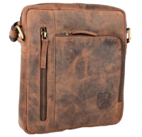 Hodalump 'Mike' Schultertasche echt Leder braun