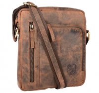 Hodalump 'Mike' Schultertasche echt Leder braun